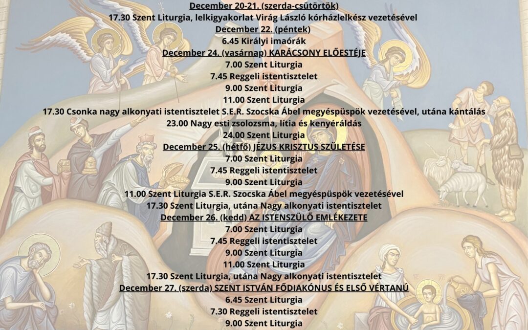 Liturgikus rend 2023. Karácsonyán a Szent Miklós Székesegyházban